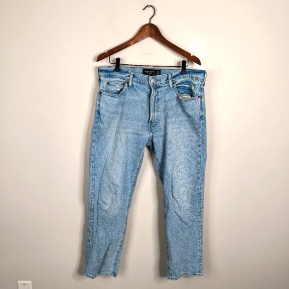 Abercrombie & Fitch Mens Vintage Stretch Retro 90s Straight Jean's 34x30 - Picture 2 of 6